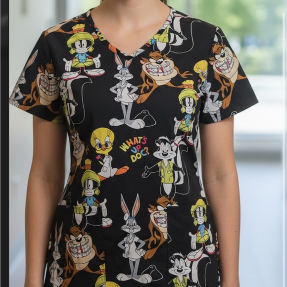 SET OF THREE SCRUBS Warner Bros. Looney Tunes & Disney in XS - Picture 3 of 8